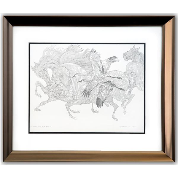 Guillaume Azoulay- Original Drawing on Paper "Preliminary sketch GAAD (line work sketch for the etch