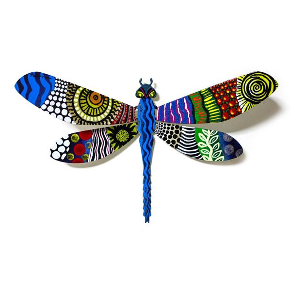 Patricia Govezensky- Original Painting on Cutout Steel "Dragonfly CXXXV"