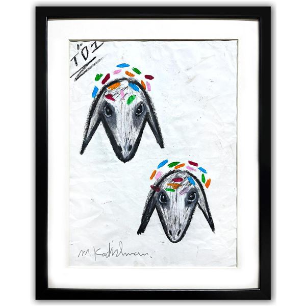 Menashe Kadishman- Pastel on Paper "Untitled"