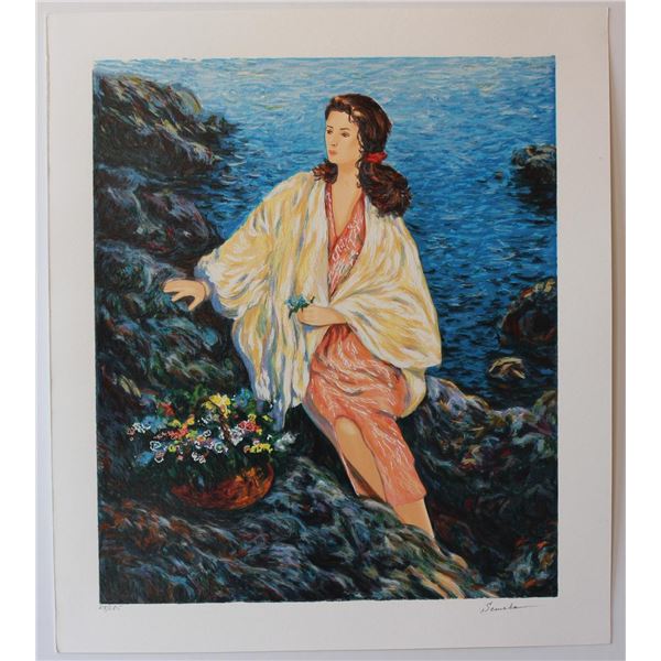 Igor Semeko- Original Serigraph on Paper "Beauty by the Seaside"