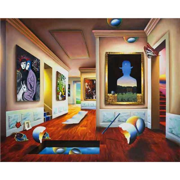 Ferjo "INTERIOR WITH MAGRITTE" Giclee on Canvas
