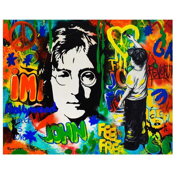 Nastya Rovenskaya- Mixed Media "Imagine All The People"