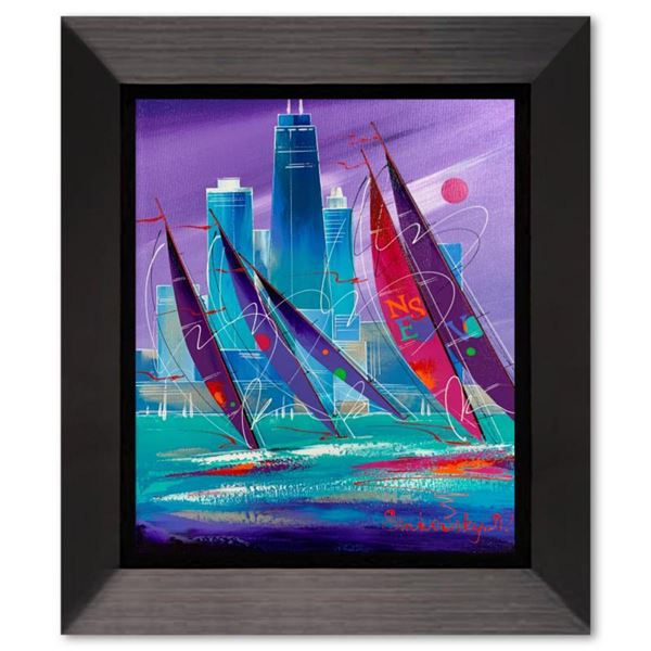 Natalia Sinkovsky, Framed Hand Signed Original Painting on Canvas with Letter Authenticity.