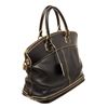 Image 2 : Louis Vuitton Black Suhali Leather Lockit MM Satchel Bag