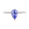 Image 2 : 1.28 ctw Tanzanite and Diamond Ring - 14KT White Gold