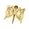 Image 4 : Vintage 14k Gold Green Yellow Brown Enamel Round Turquoise Butterfly Brooch Pin