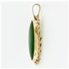 Image 4 : Vintage 14k Yellow Gold Oval Cabochon Cut Jade Twisted Rope Frame Charm Pendant