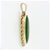 Image 5 : Vintage 14k Yellow Gold Oval Cabochon Cut Jade Twisted Rope Frame Charm Pendant