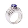 Image 4 : 3.02 ctw Sapphire And Diamond Ring - 14KT White Gold