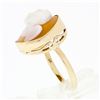 Image 7 : Vintage 14k Yellow Gold Bezel Set Carved Shell Cameo Ring w/ High Relief Angel