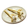Image 3 : New 14K Yellow Gold Princess Cut Solitaire Stud Earrings