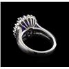 Image 3 : 4.25 ctw Tanzanite and Diamond Ring - 14KT White Gold