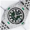 Image 1 : Rolex Ladies Stainless Steel 26MM Green Diamond Lugs Oyster Perpetual Datejust W