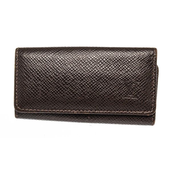 Louis Vuitton Black Leather 4 Key Holder Wallet