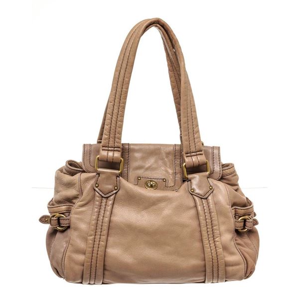Marc Jacobs Brown Leather Turnlock Satchel Bag