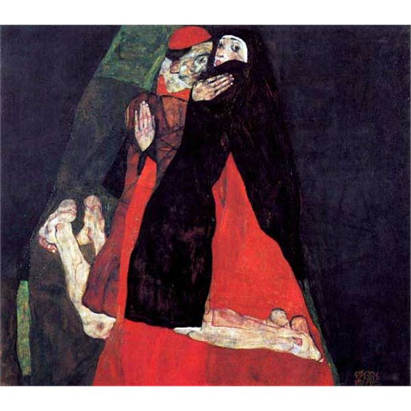Egon Schiele - Cardinal And Nun Or The Caress