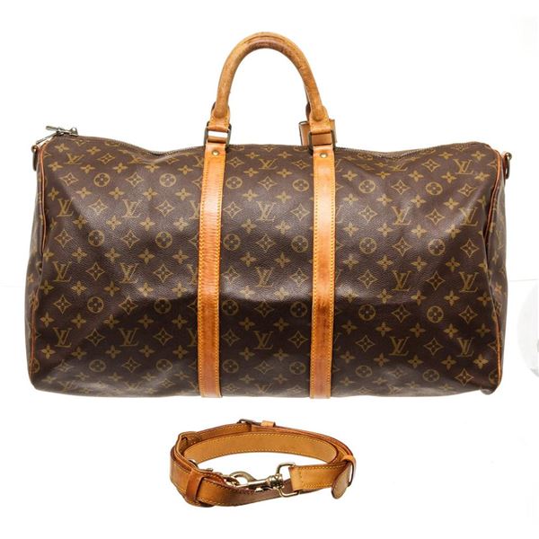 Louis Vuitton Brown Keepall 55cm Travel Bag