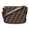 Image 1 : Fendi Brown Canvas Leather Flap Shoulder Bag