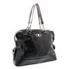 Image 8 : Celine Black Distressed Patent Leather Shoulder Handbag