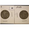 Image 1 : 2-SILVER STANDING LIBERTY QUARTERS 1927 & 1929