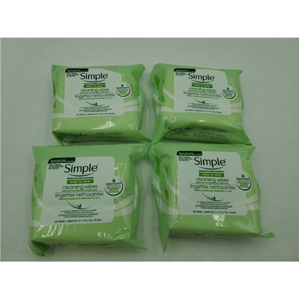Simple Makeup Cleansing Wipes (4 x 25)