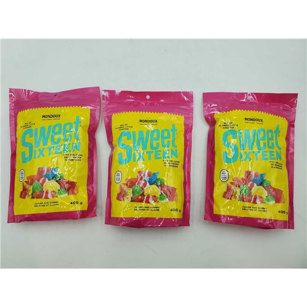 Mondoux Sweet Sixteen JuJube and Gummy Candy (3 x 400g)