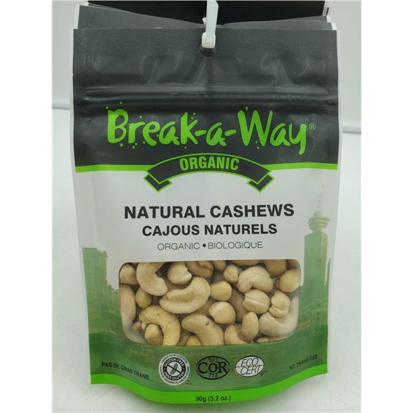 Break-a-Way Organic Natural Cashews (90g x 6)