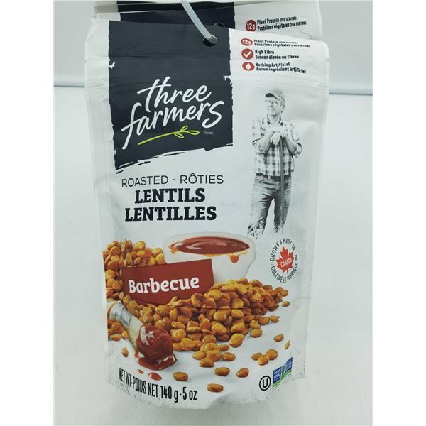 Three Farmers Roasted Lentils-Barbecue Flavour (6 x 140g)