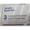 Image 2 : Simply Essential 3 Garment Washed Duvet Cover Set-Queen/Full