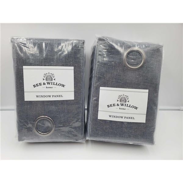 Bee & Willow Window Panel, Hadley Charcoal (2- 50in x 108in)