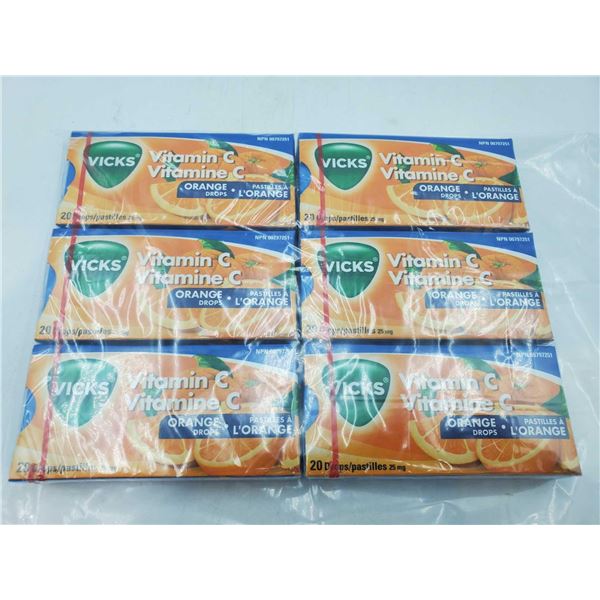 Vicks Vitamin C Orange Drops Lozenges (6 x 20)