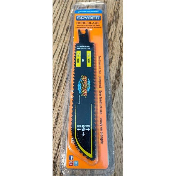 Spyder Bore Blade 6 " reciprocating saw blade ( 3 pack)