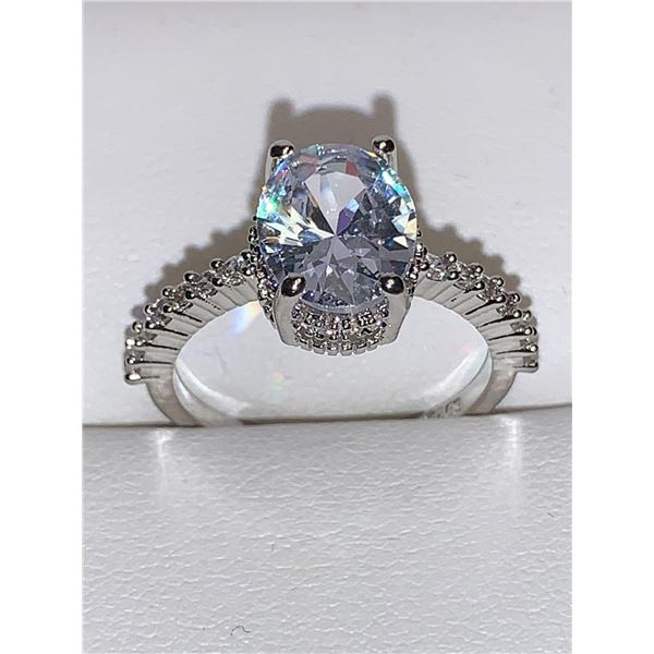 Ladies Oval Cut 1.0 Carat Solitaire Vera Styled Engagement ring size 7