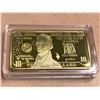 Image 1 : 24K Gold Plated one ounce Wafer USA $10.00 Bill commemorative