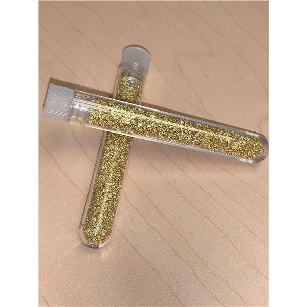 Lot of 2 Large Vials of Golden Flaking material