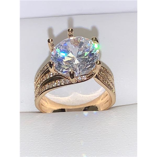 Ladies 2.0 Carat Round Brilliant C ut Solitaire 14K G.P. Engagement ring size 7