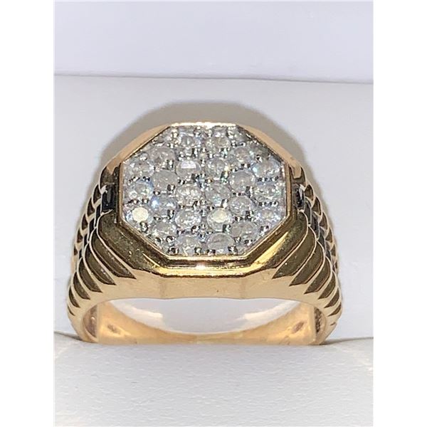 Gents 10K Gold 7.18 Gram Multi Diamonds 1.15 Carat TW Dress Ring Appraisal $11,200.00