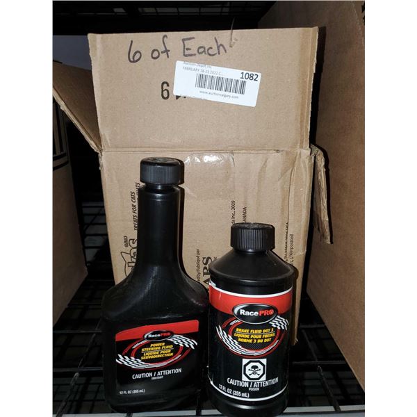 Box Lot, Race Pro Auto Fluids Power Steering Fluid 6X355ml & Dot 3