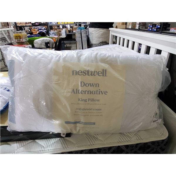 *NEW* Nestwell Down Alternative, King Size Pillow- Medium Support