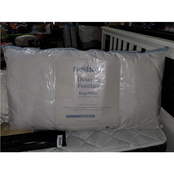 *NEW* Nestwell Down & Feather, King Size Pillow- Medium Support