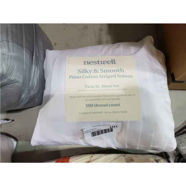 *NEW* Nestwell Silky & Smooth Pima Cotton, Twin Sheet Set
