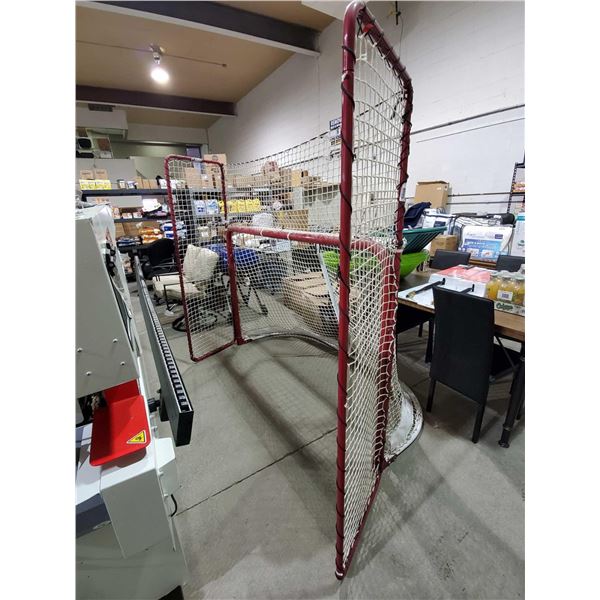 Large Metal Hockey Practice Net with Folding Side Nets