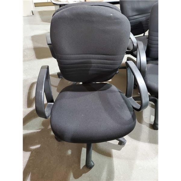 Linea Italia Black Fabric, Fully Adjustable Office Chair on Castors