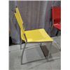 Image 2 : Yellow Leather Style Table Chair with Metal Frame