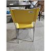 Image 3 : Yellow Leather Style Table Chair with Metal Frame