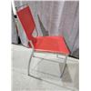 Image 2 : Red Leather Style Table Chair with Metal Frame