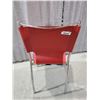Image 3 : Red Leather Style Table Chair with Metal Frame