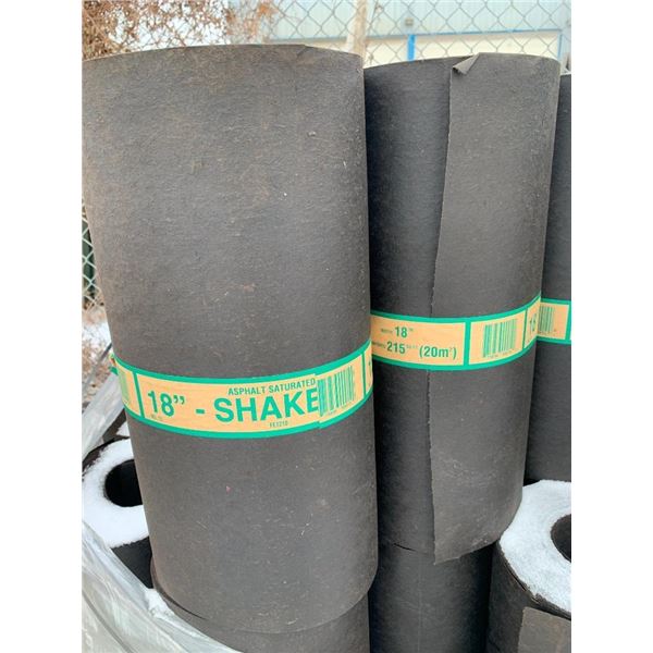 PALLET LOT - 36 full rolls of 18" - 215 sq ft of Ashphalt Roofing Felt