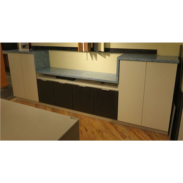 Cabinets w/ Silestone Countertop - Tall End Cabinets, Base Cabinets, Interior Shelving
