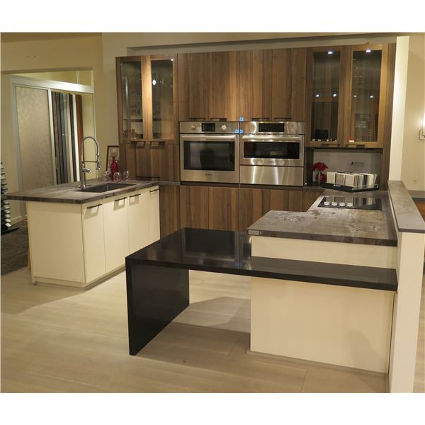 Kitchen Ensemble w/ Sections and Sink (see photos) - Appliances not included, countertop broken